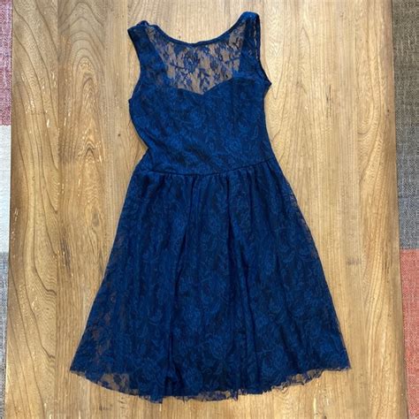 Zara Dresses Zara Trafaluc Navy Blue Lace Dress Poshmark