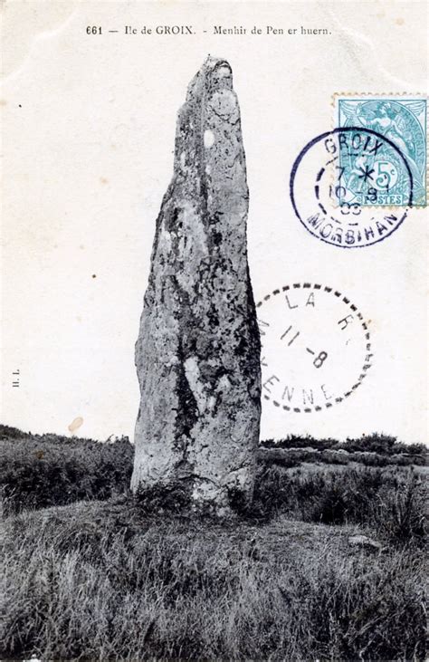 Photo à Groix 56590 Ile de Groix Menhir de Pen er Huern vers