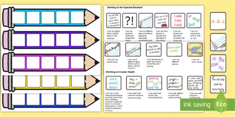 End Of Ks1 Expectations Writing Editable Pencil Cards