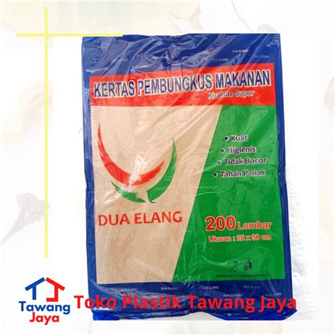 Jual Kertas Minyak Nasi Dua Elang 28x38 Isi 200 Lembar Shopee Indonesia