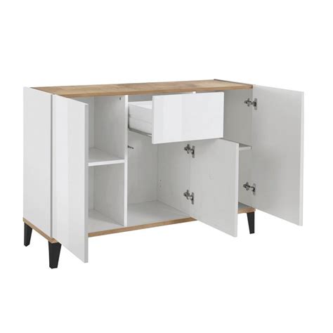 Buffets meubles et rangements Buffet bas VALIE blanc érable 3 portes