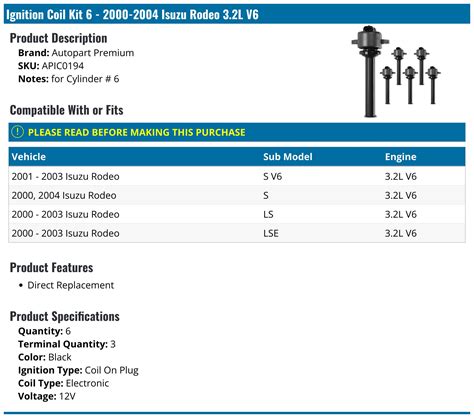 Isuzu Rodeo Parts Manual