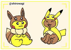 Pikachu and Eevee cosplay by Shirowagi on DeviantArt