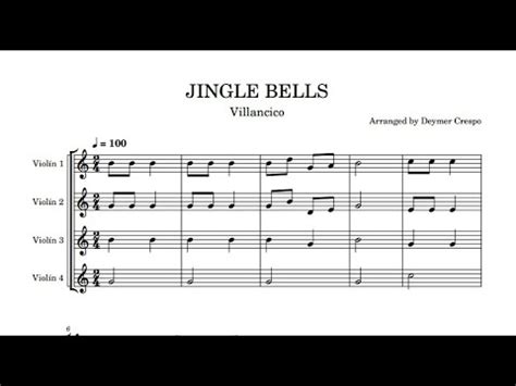 Partitura De Viol N A Voces Jingle Bells Villancico Youtube