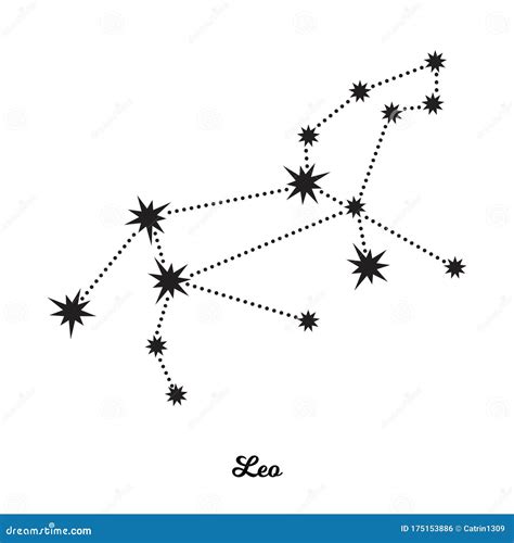 Leo Zodiac Constellation Vector Illustration In The Style Of