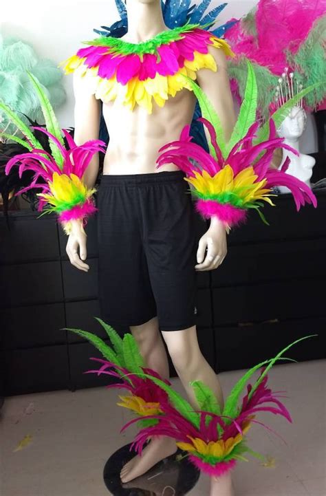 Male Samba Costume Set Feather Piece Parade Feather Fantasy Etsy