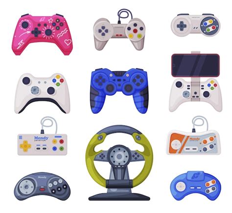 Premium Vector Video Game Controllers Set Game Console Modern Devices