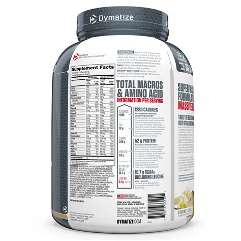 Dymatize Nutrition Super Mass Gainer Gourmet Vanilla 6 Lbs 27 Kg Iherb