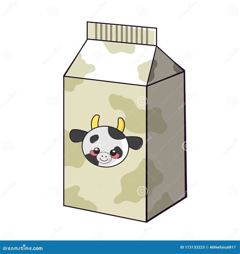 Paquete De Caja De Leche De Vaca Caricatura Ilustraci N Vectorial Sobre