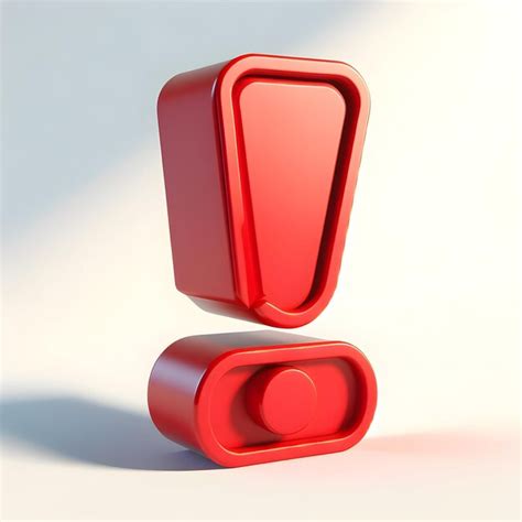 Premium Ai Image Image Of 3d Red Exclamation Mark Icon On White