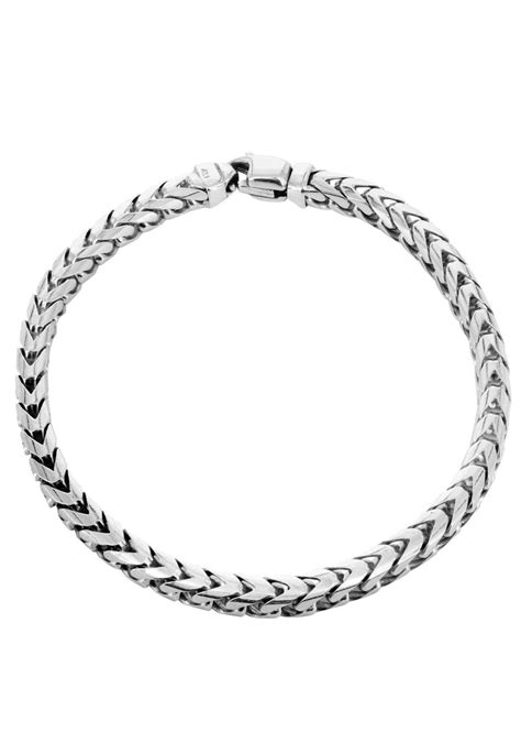 14k White Gold Bracelet Solid Franco Frostnyc