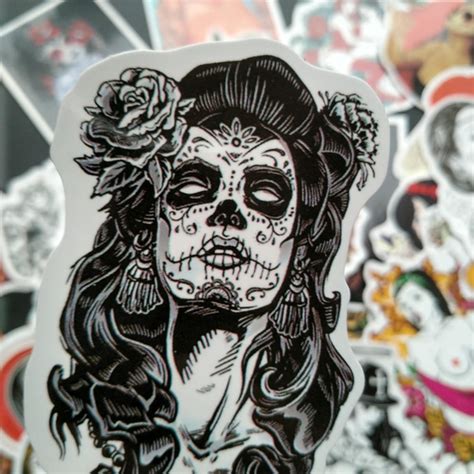 Sexy Sugar Skull Girl Drawing