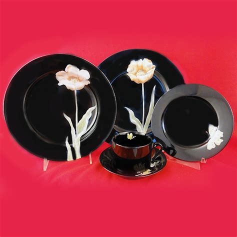 Fitz Floyd Midnight Poppy Pc Place Setting