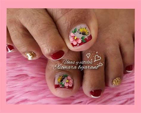 Lau Glitter Nails Girly Make Up Beauty Hair Flower Toe Nails Toe