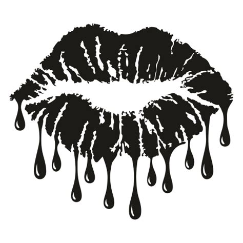 Dripping Lips Silhouette