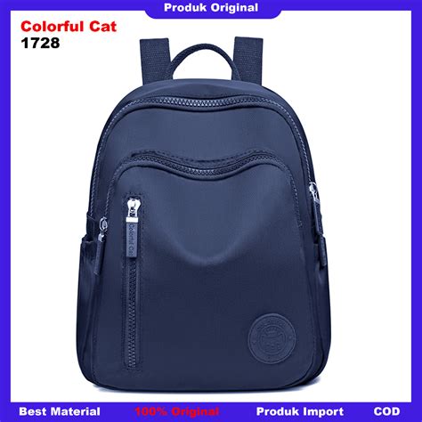 Jual Bobo Fashion Colorful Cat Tas Ransel Wanita Nylon Import