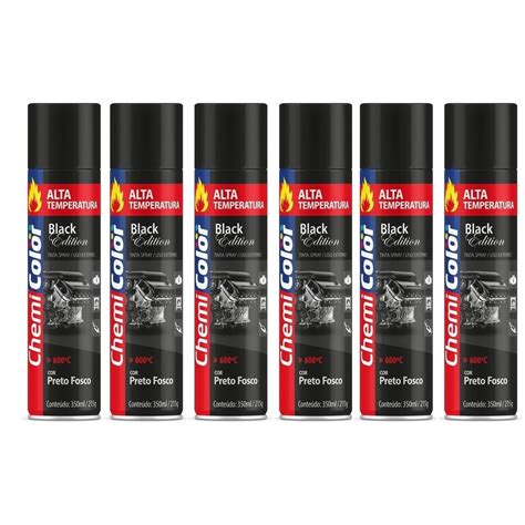 Tinta Spray Alta Temperatura Preto Fosco Chemicolor Ml Shopee Brasil