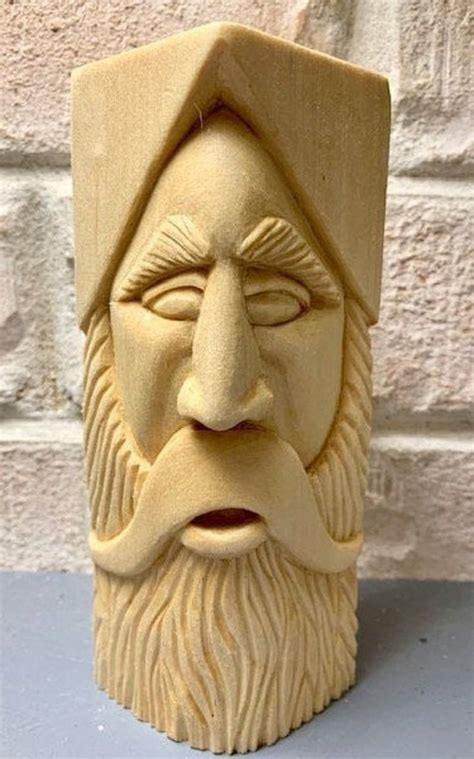 Hand Carved Wood Spirit Etsy Canada Wood Spirit Wood Carving Faces