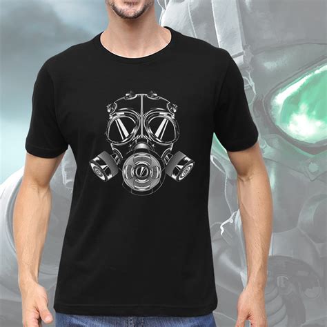 Camiseta Unissex Masculina Gás Mask Toxic Mascara de Gás Preta Camisa