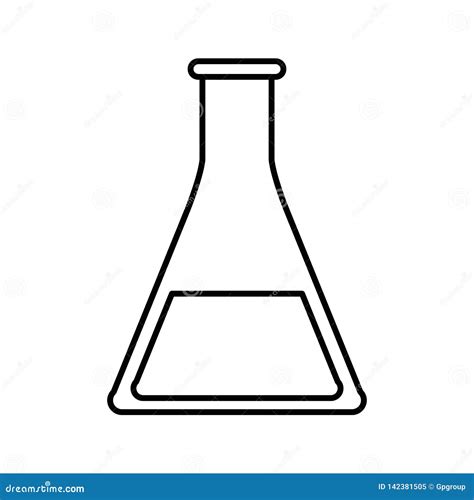 Sketch Silhouette Image Glass Beaker For Laboratory Stock Vector