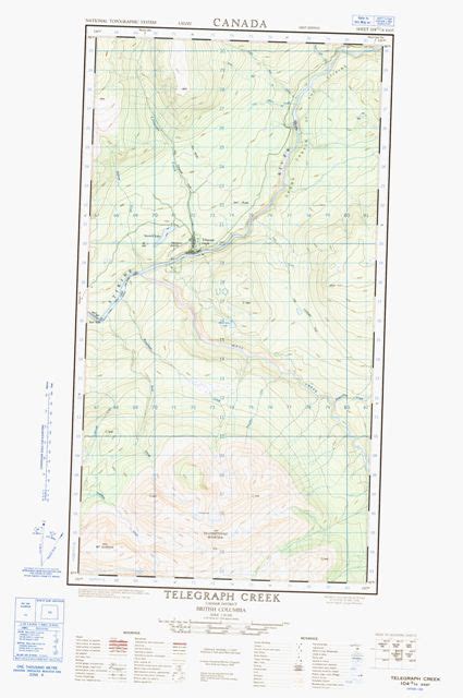 Telegraph Creek Bc Maps Online Free Topographic Map Sheet 104g14e At