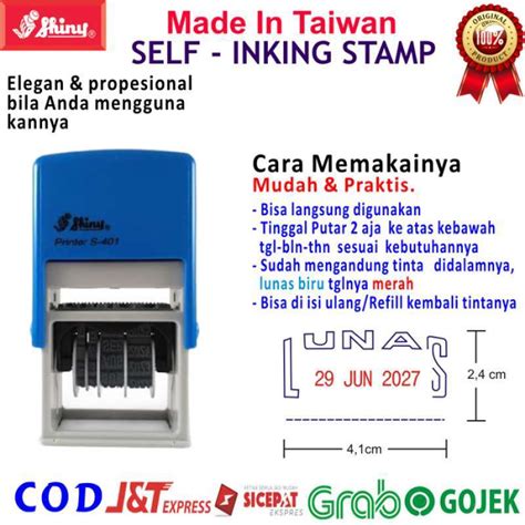 Jual Stempel Otomatis Cap Shiny Lunas Tanggal Paid Received Kantor Toko