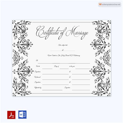 Blank Marriage Certificate Template