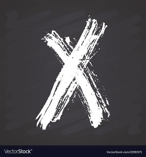 X Mark Grunge Textured Hand Drawn On Chalkboard Vector Image