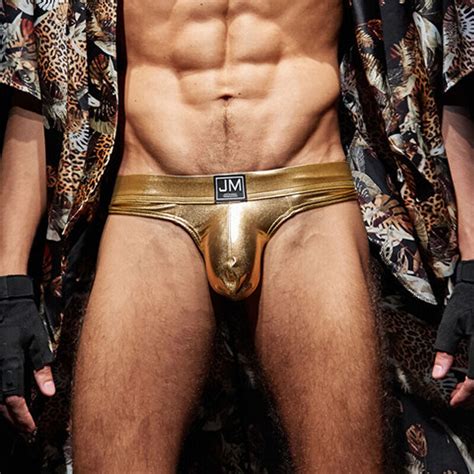 Jockmail Men S Wet Look Thongs Bikini U Convex Faux Leather Underwear