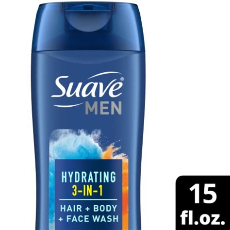 Suave Men Hair Face And Body Wash 3 In 1 Mens Body Wash 15 Fl Oz