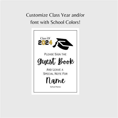 Graduation Guest Book Sign Template Printable Graduation Guest Book ...