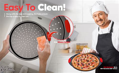 Amazon Pizza Tray 2 Round With Silicone Handles Carbon Steel