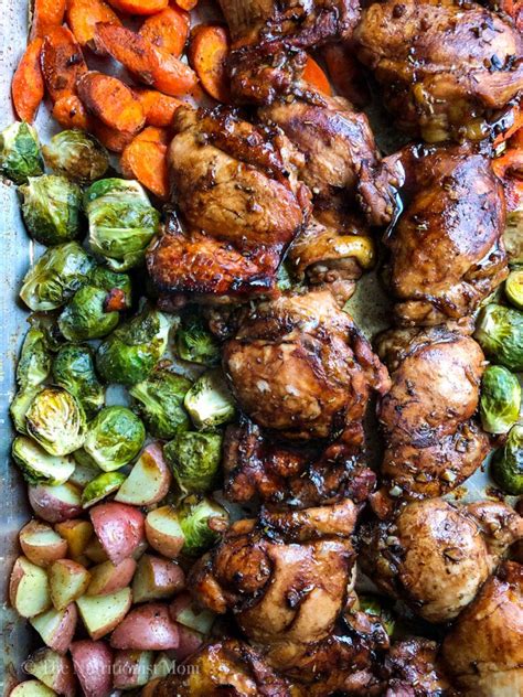 Honey Balsamic Chicken Thighs Vegetables Sheet Pan Dinner Artofit