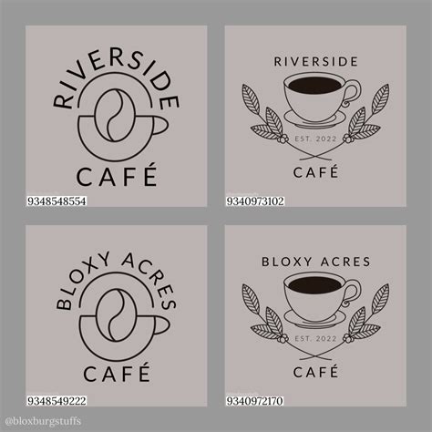 Roblox Bloxburg Cafe Coffee Shop Logo Sign Decals Artofit Images And Photos Finder