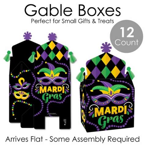 Big Dot Of Happiness Colorful Mardi Gras Mask Treat Box Masquerade