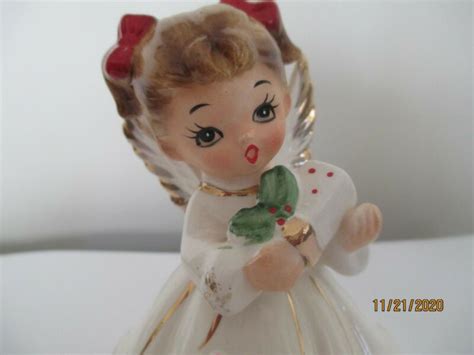 Vintage Josef Originals Christmas Angel with Gift -- Antique Price ...