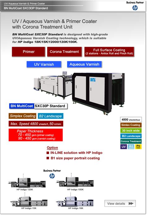 BN MultiCoat SX30P Corona For HP Indigo 15K Product Digital