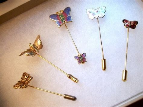 Pins Brooches Buttons And Pins Butterfly Stick Hat Pin Long Hatpin Gold