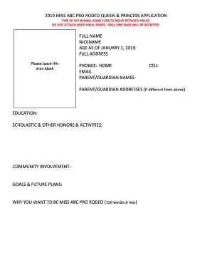 Fillable Online Kim Cooper ABC PRO RODEO Fax Email Print PdfFiller