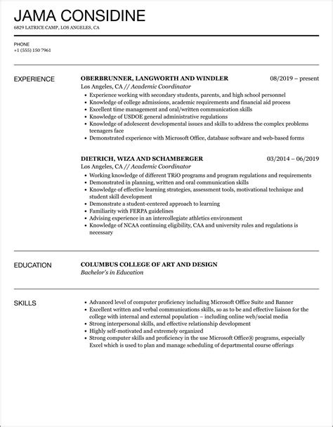 Student Coordinator Job Resume Sample Resume Example Gallery