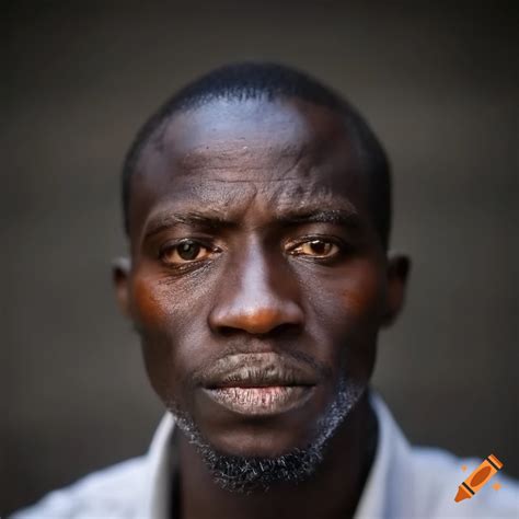 Portrait Of Nigerian Man With Striking Features In Rainy Weather On Craiyon