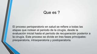 Fases De Los Procesos Perioperatorio Pptx