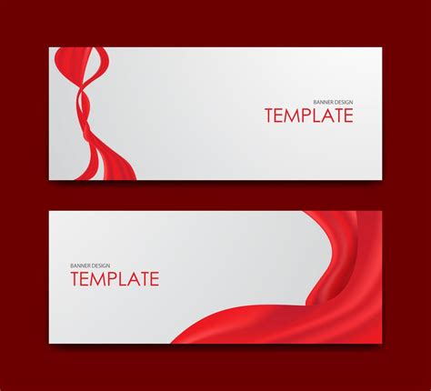 Set of banners with red fabric 1856979 Vector Art at Vecteezy