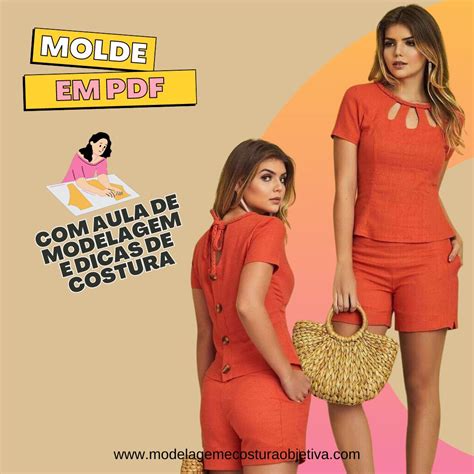 Vs Molde Em Pdf Conjunto Short E Blusa Com Gota No Decote Com Aula