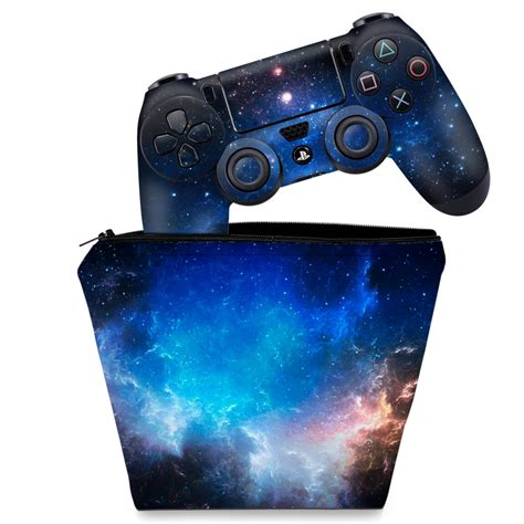 KIT Capa Case E Skin PS4 Controle Universo Cosmos Pop Arte Skins