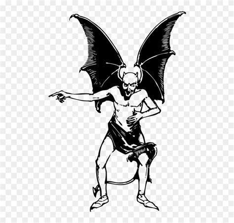 Devil Wings Horns Pointing Evil Demon Satan Devil Clip Art Hd