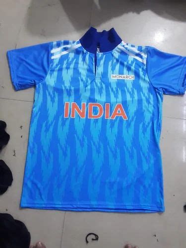 Indian Cricket Team Jersey Polyester India Word Cup Jarsy Printed At