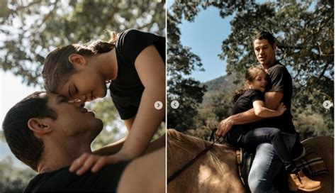 José Loreto posa sua filha Débora Nascimento paizão