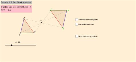 Eigenschappen van homothetieën 2 GeoGebra