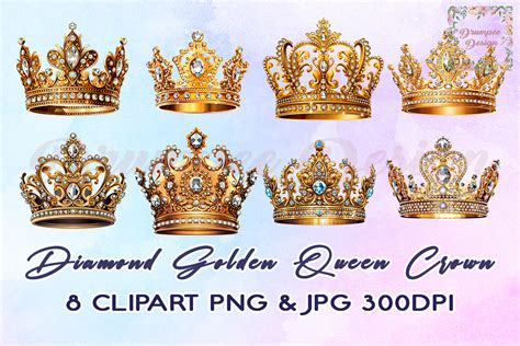 Queen And King Crowns Clipart